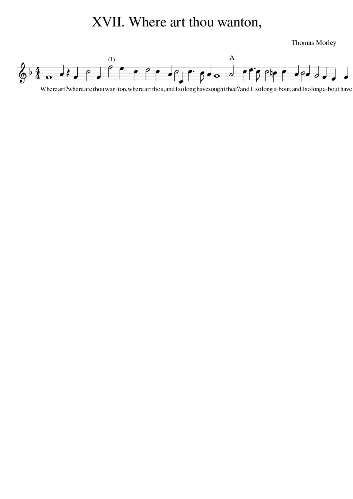 XVII. Where art thou wanton - Page 1