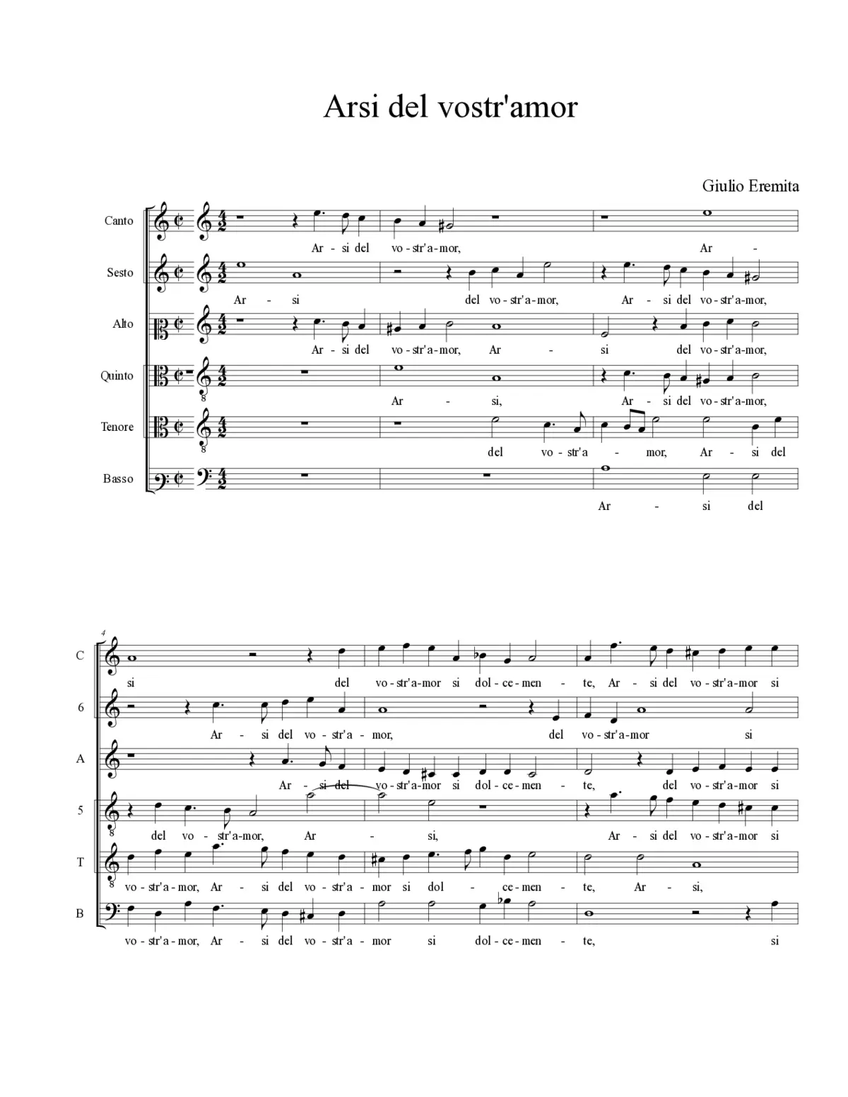 Arsi del vostr'amor - Page 1