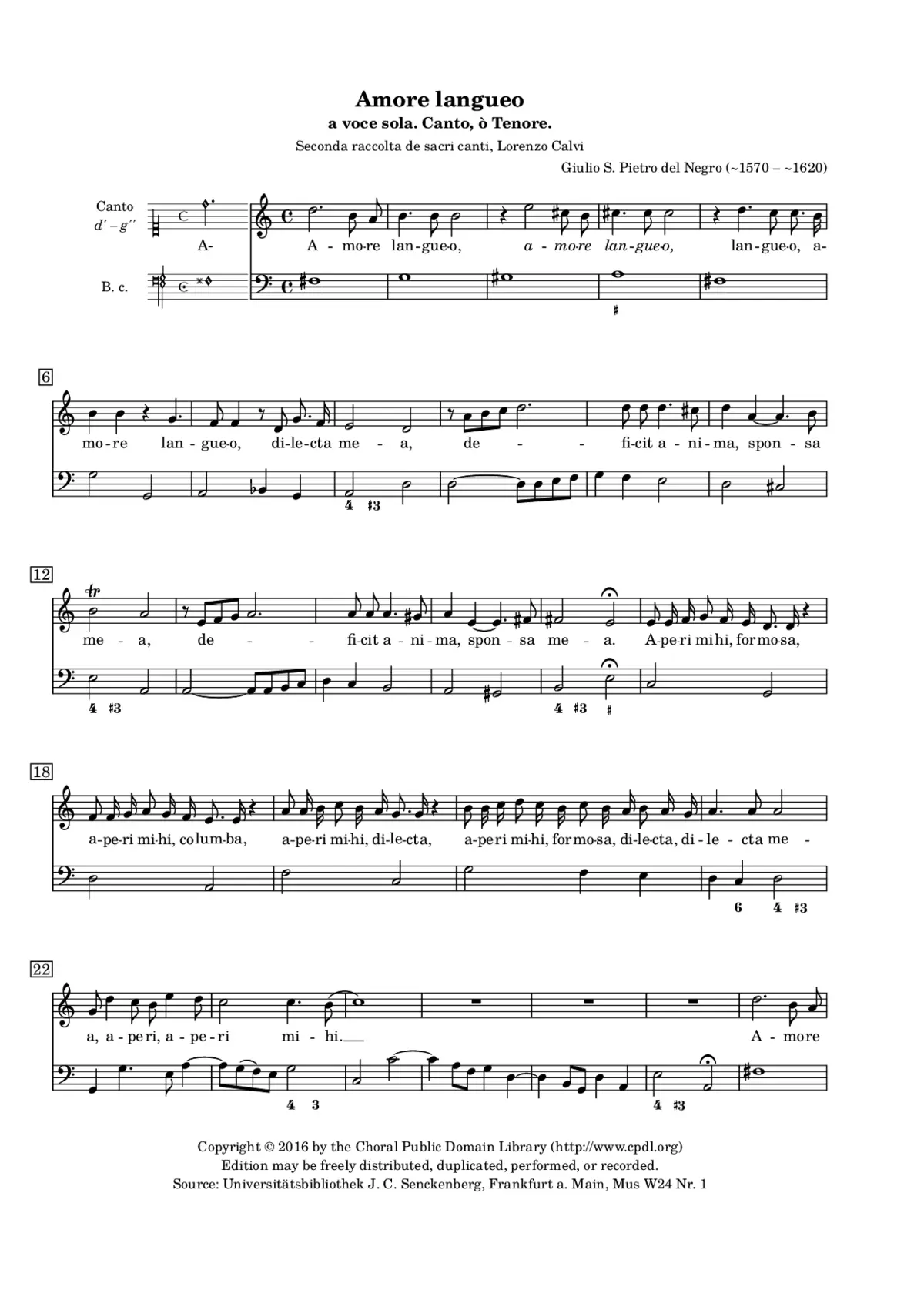 Amore langueo (1624) - Page 1