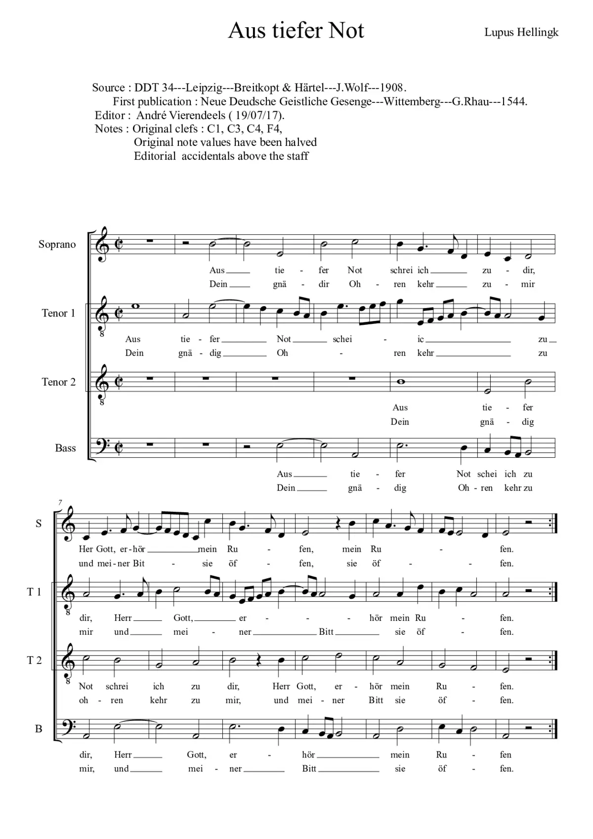 Aus tiefer Not - Page 1