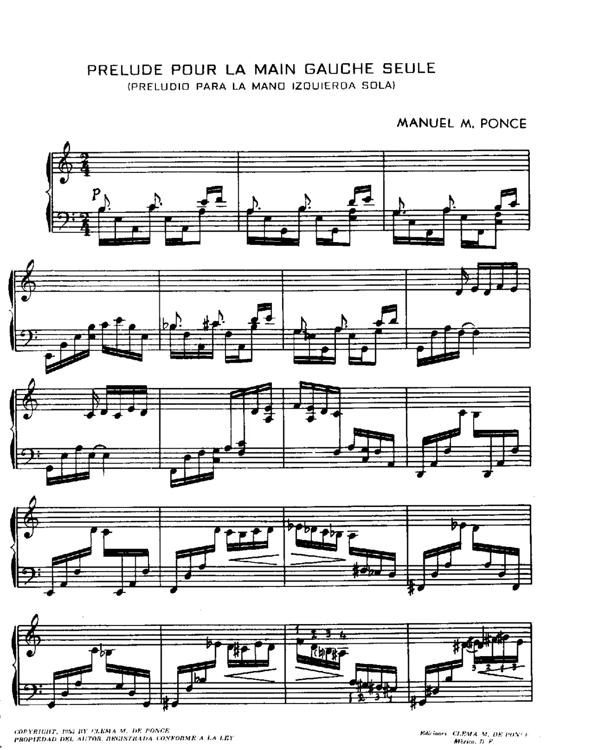 Preludio e Fuga para la Mano Izquierda Sola - Page 1