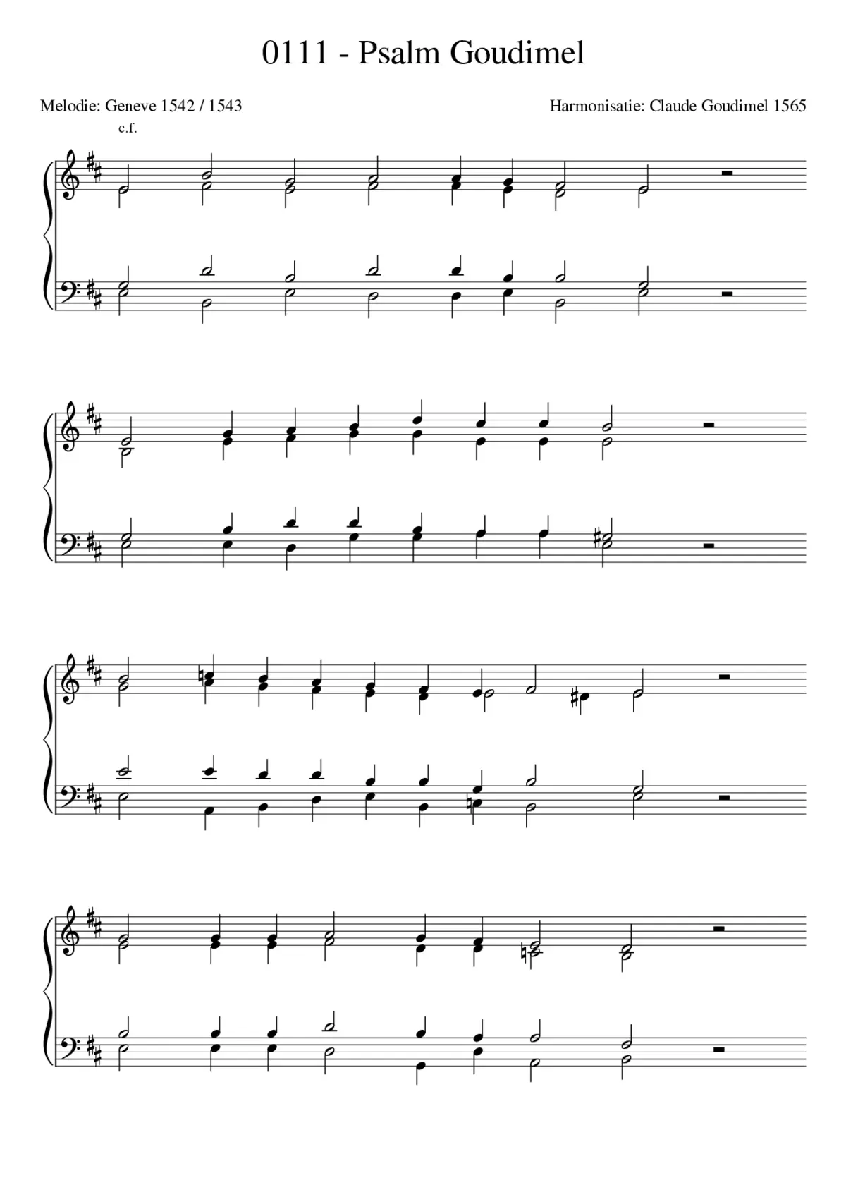 Goudimel Psalms 111 - Page 1