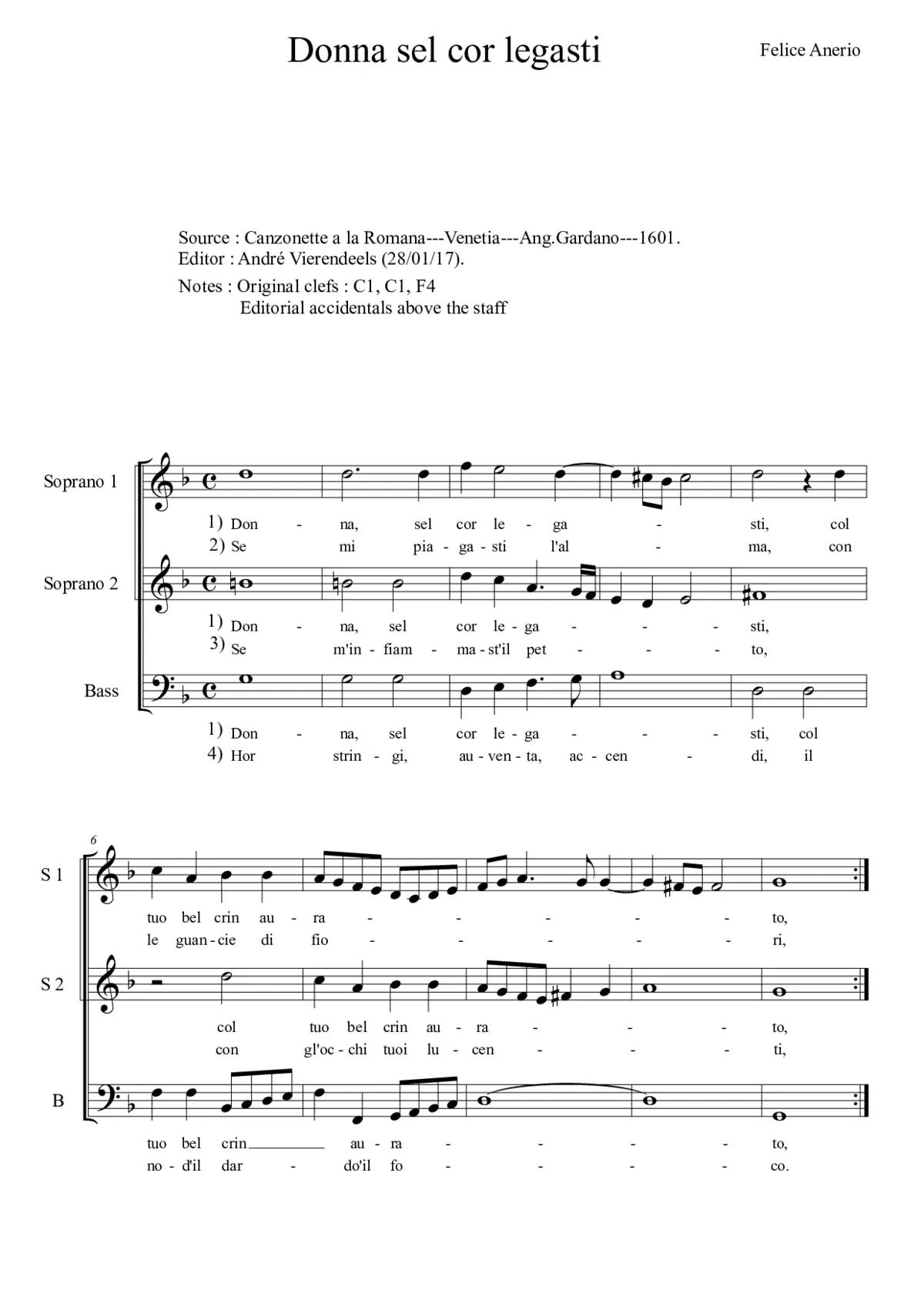 Donna sel cor legasti - Page 1