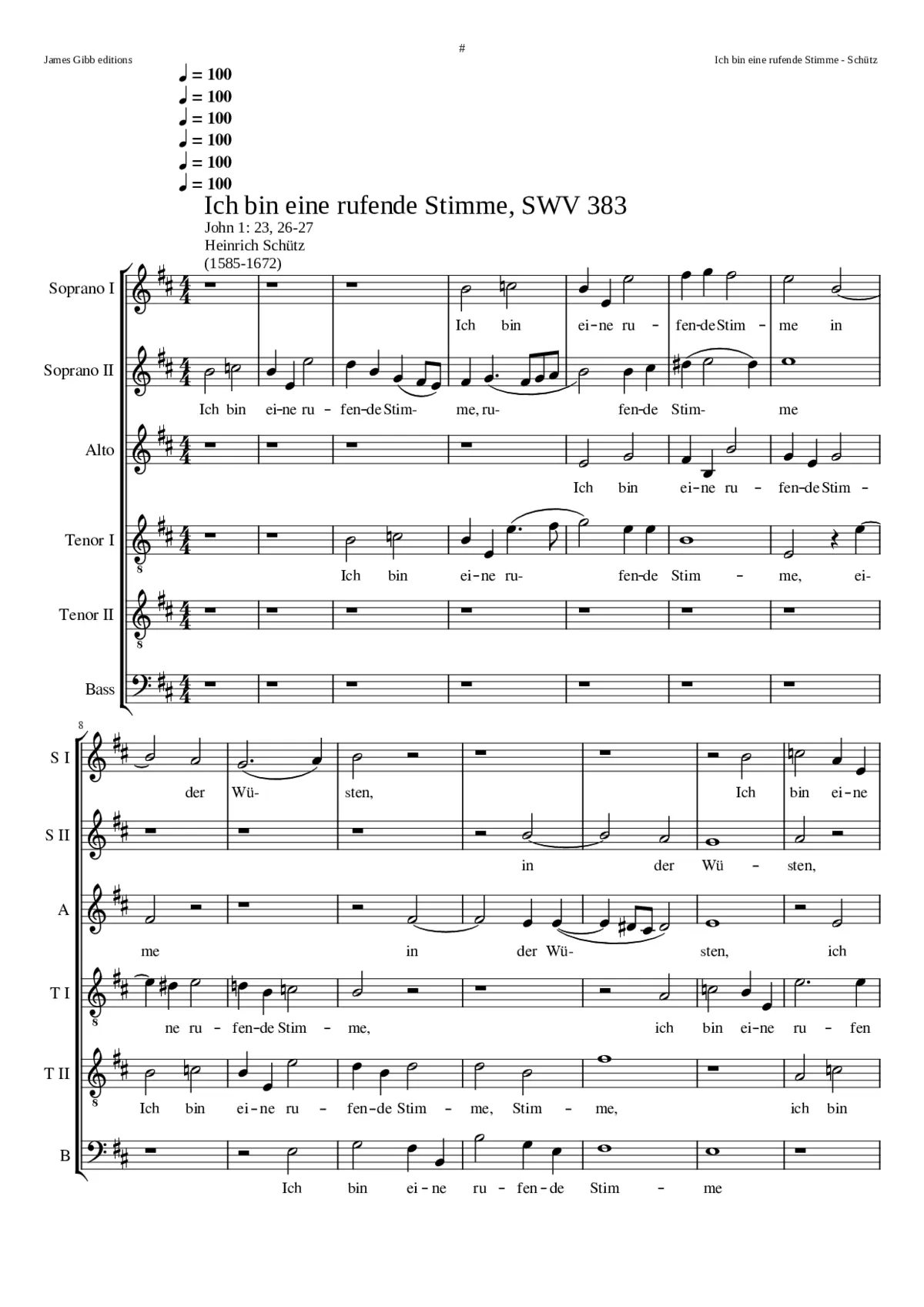 Ich bin eine rufende Stimme SWV 383 - Page 1