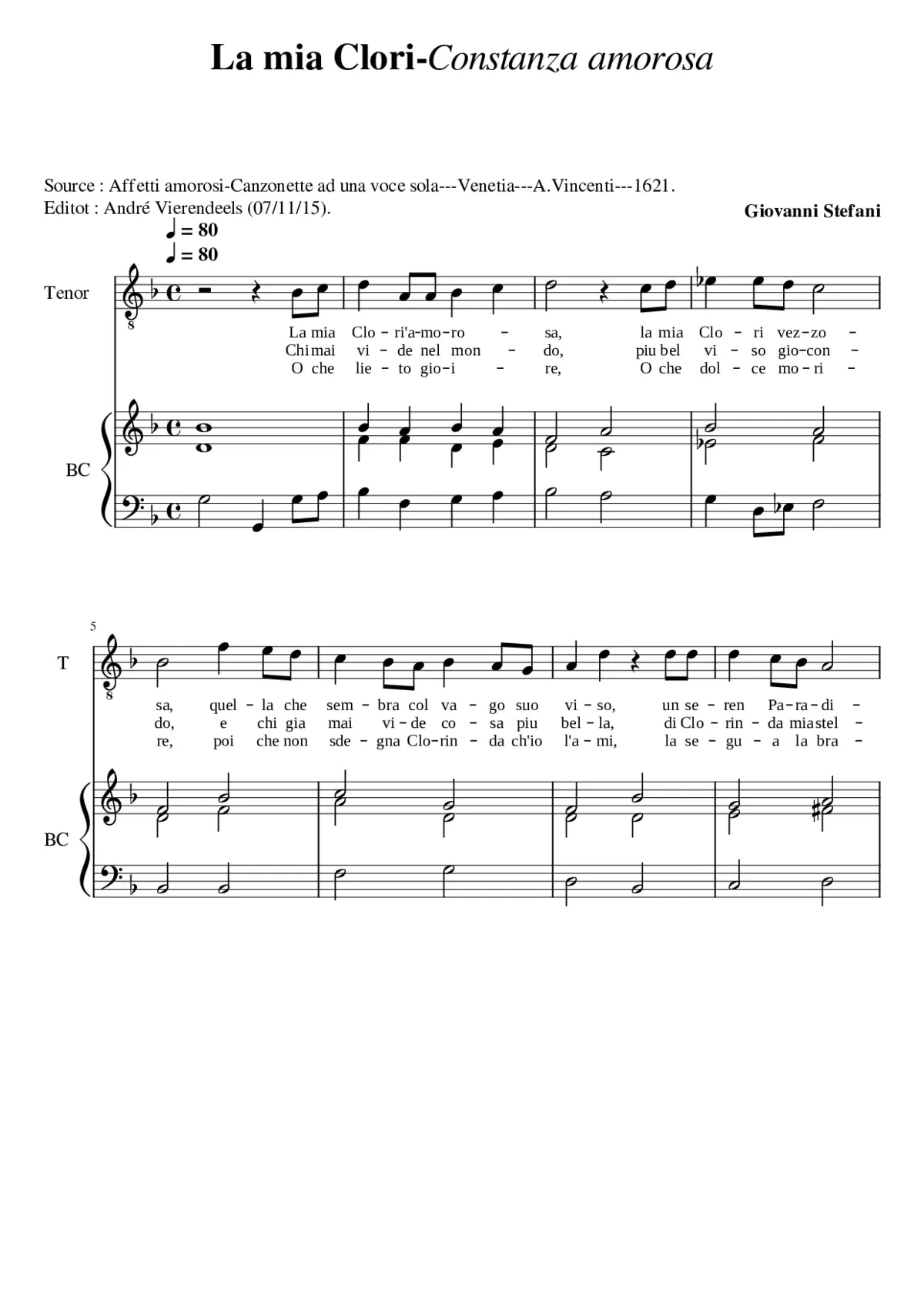 La mia Clori - Constanza amorosa - Page 1