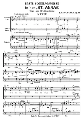 Erste Sonntagsmesse in honorem St. Annae