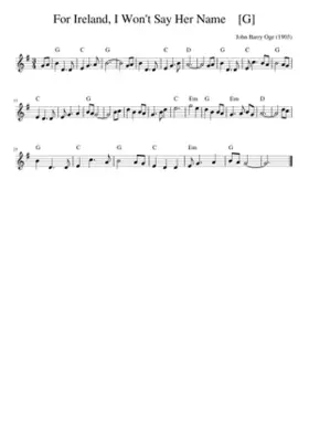 For Ireland I Won't Say Her Name