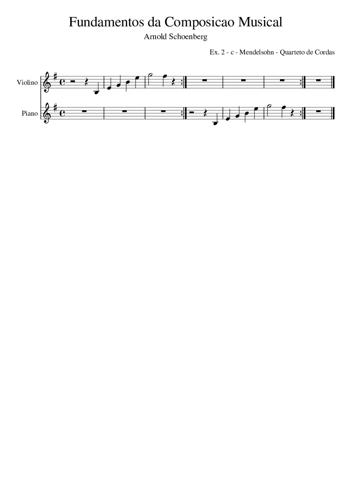 Fundamentos da Composicao Musical - Schoenberg Arnold - Ex. 2 - c - Mendelsohn - Quarteto de Cordas - Page 1