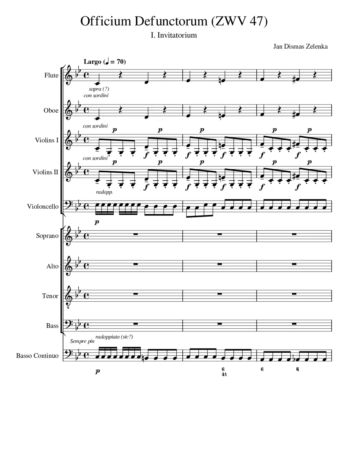 Officium defunctorum ZWV 47 - Page 1