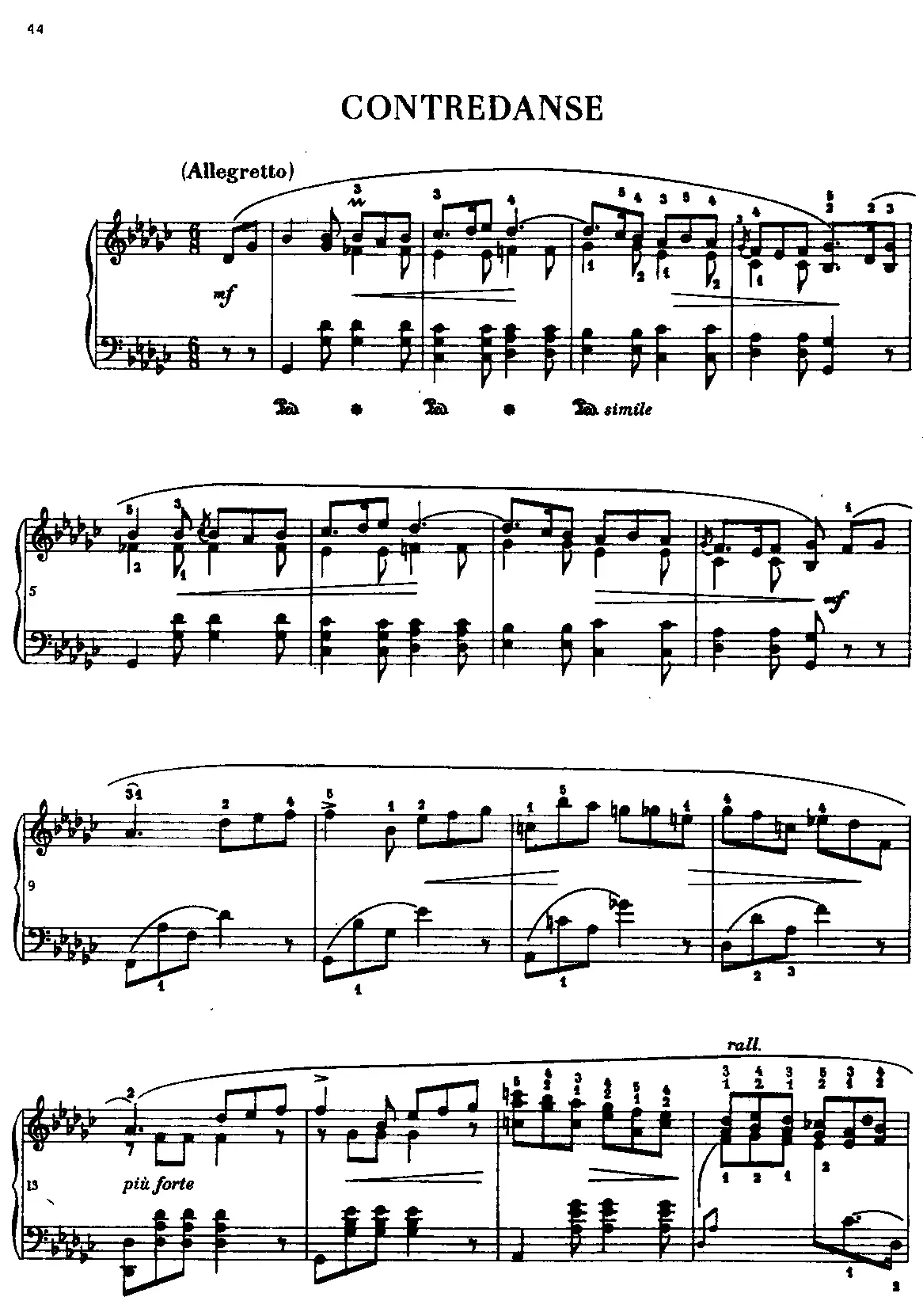 Contredanse in G-flat major - Page 1