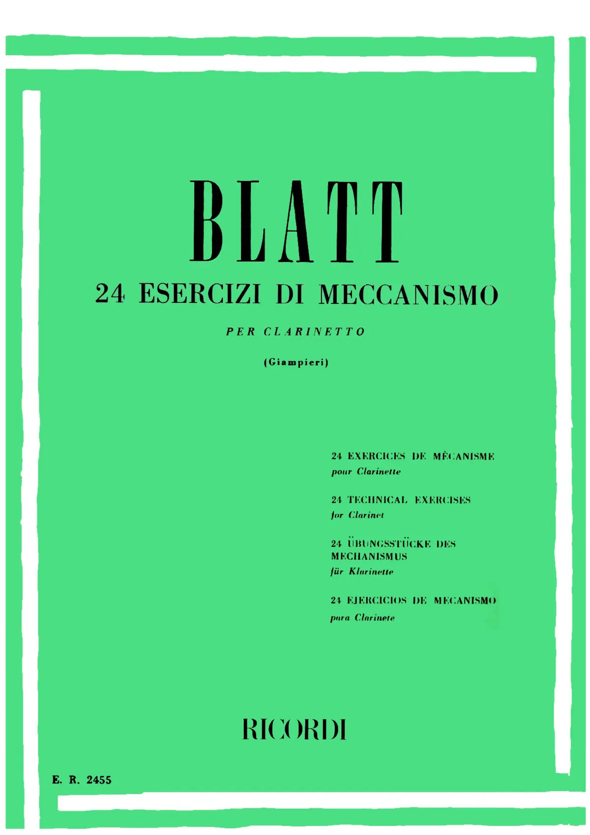24 Esercizi di meccanismo per clarinetto - Page 1
