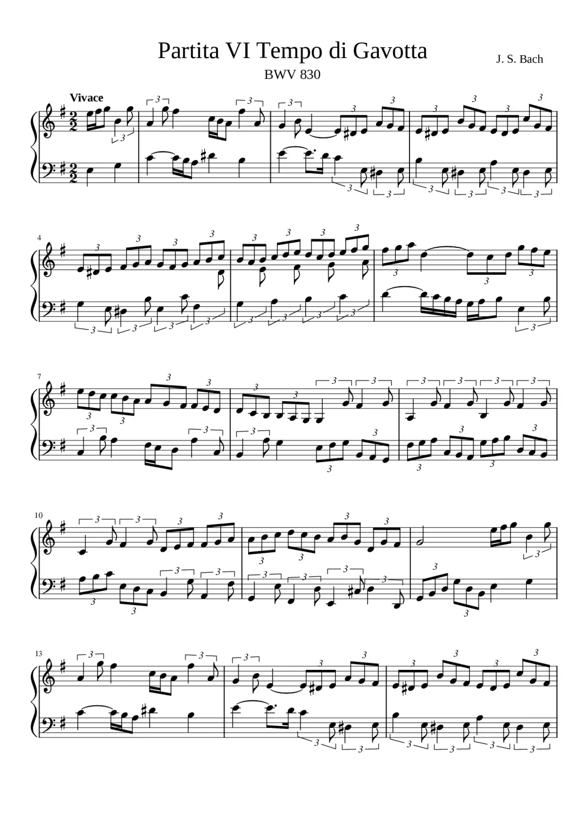 Partita in E minor BWV 830 - Page 1