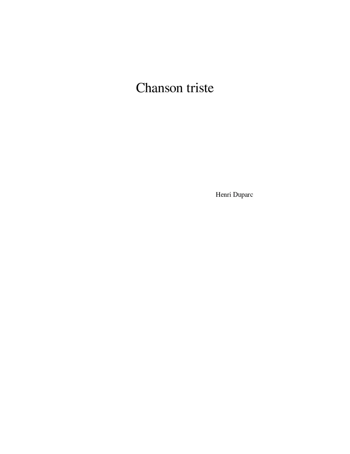Chanson triste - Page 1