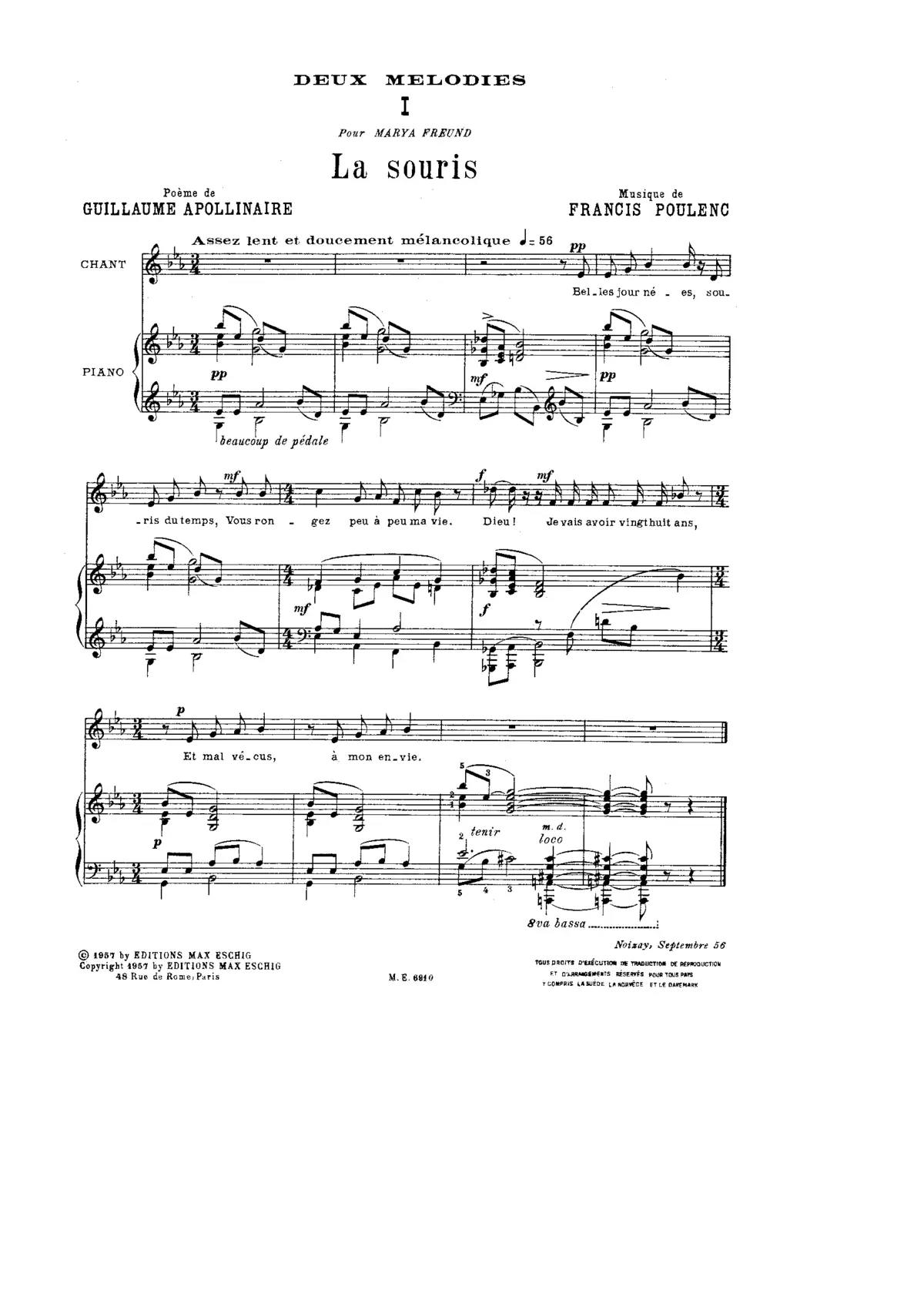 2 Mélodies 1956 - Page 1