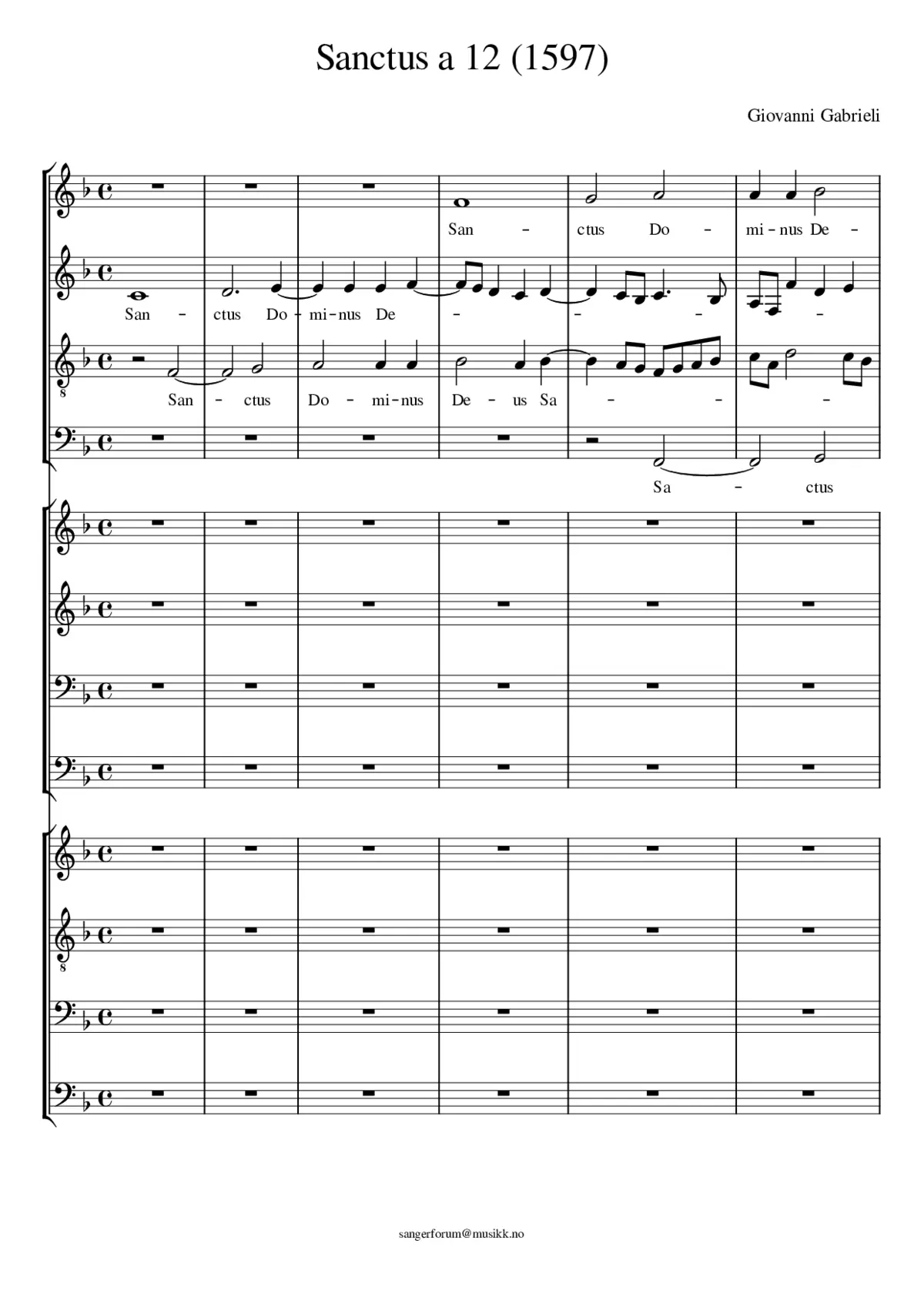 Sanctus à 12 (1597) - Page 1