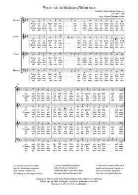 Wenn wir in höchsten Nöten sein