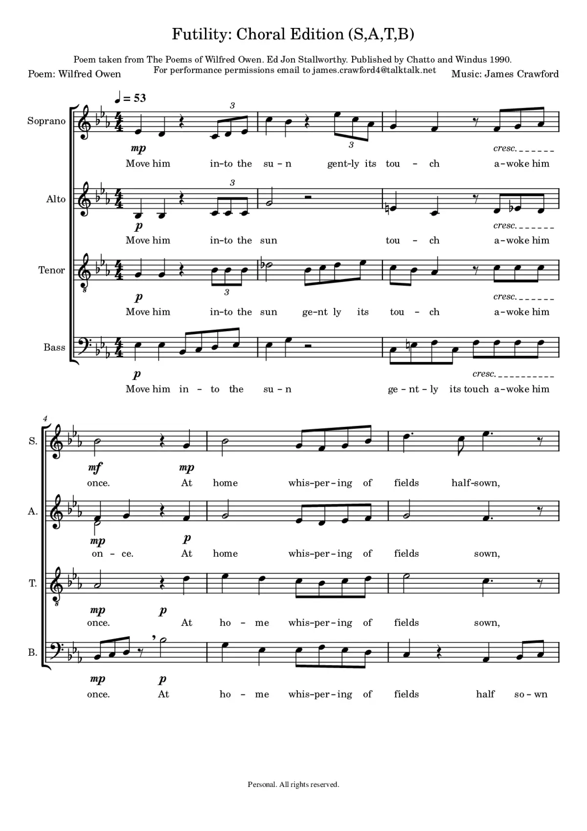 Futility. Choral Edition - Page 1