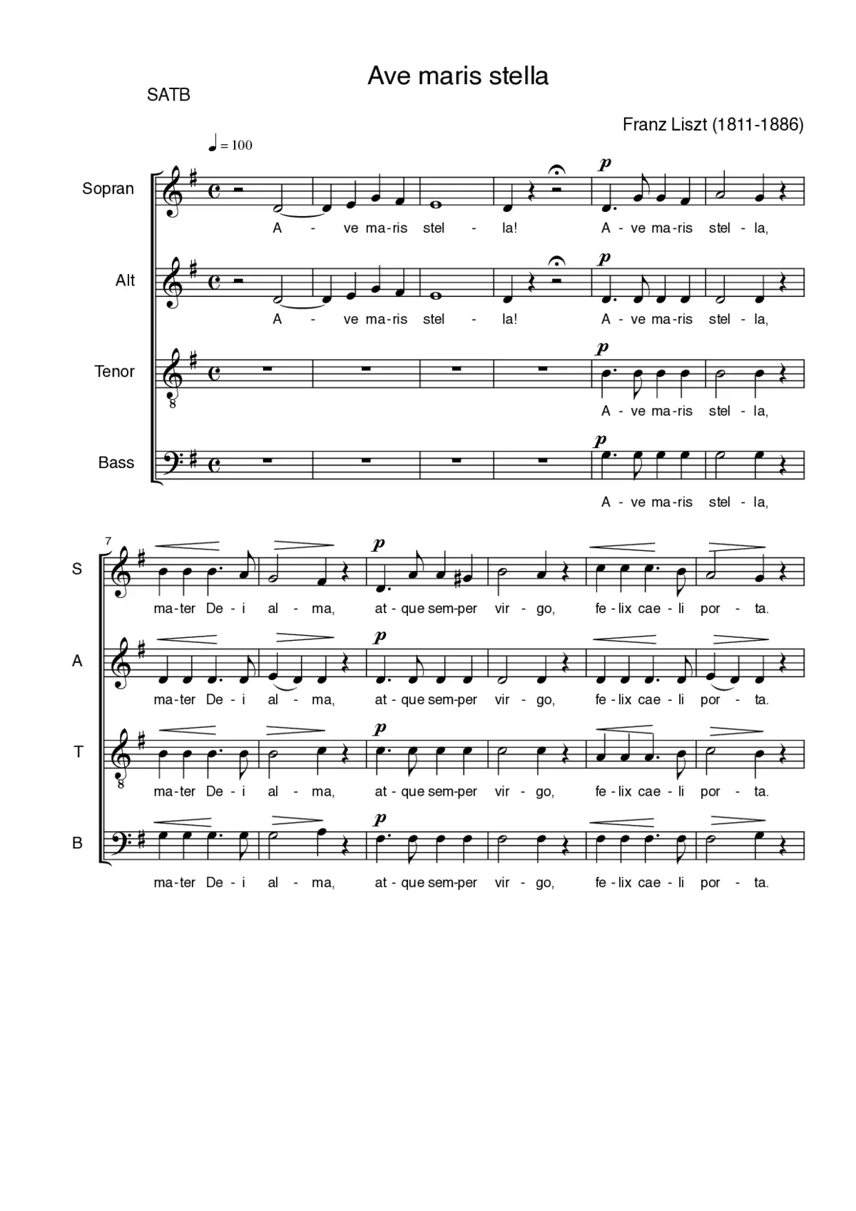 Ave maris stella, S. 34 - Page 1