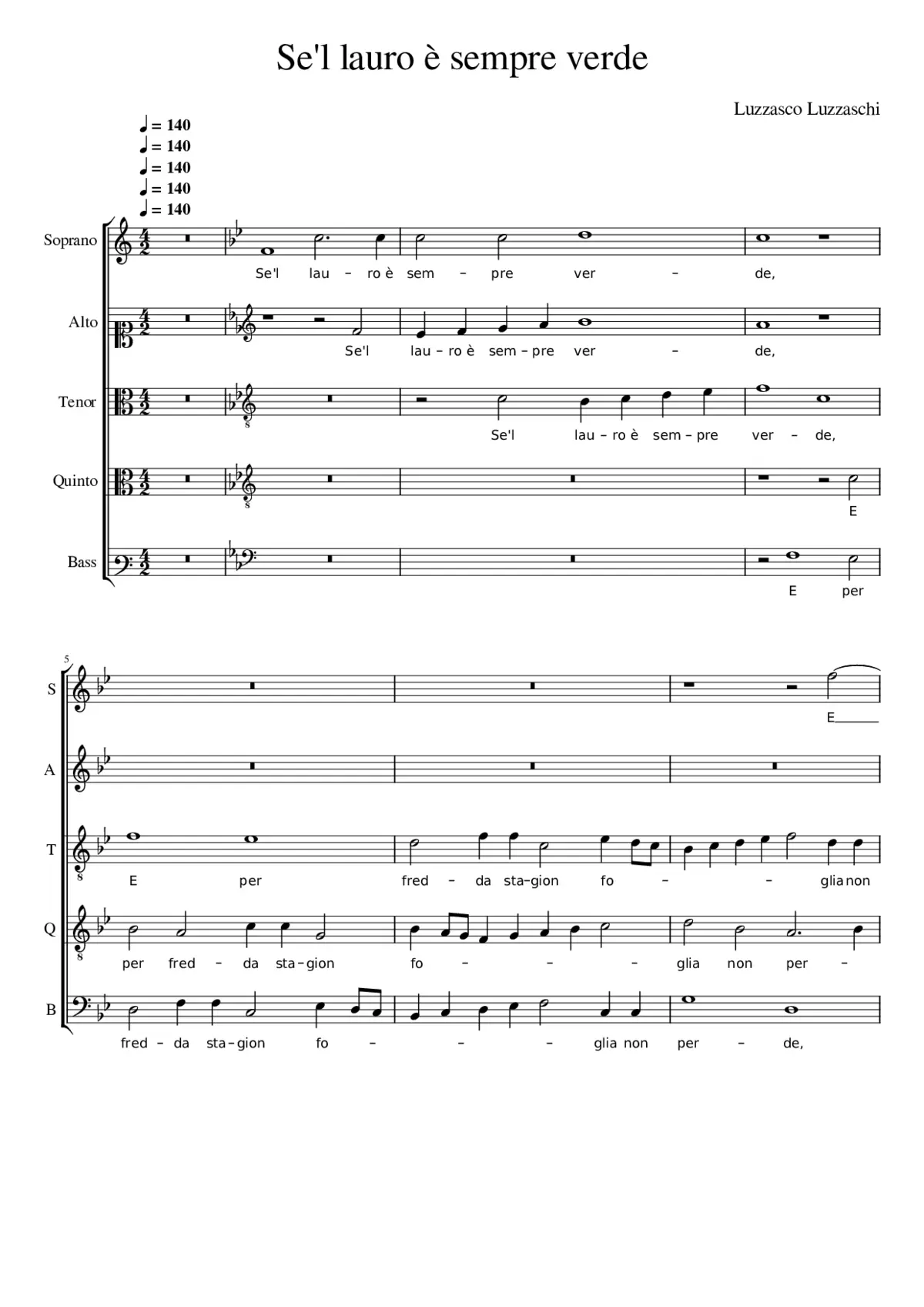 Se'l lauro è sempre verde - Page 1