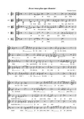 Je ne veux plus que chanter