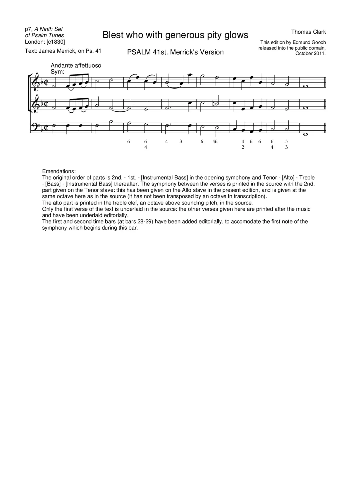 Blest who with generous pity glows - Page 1
