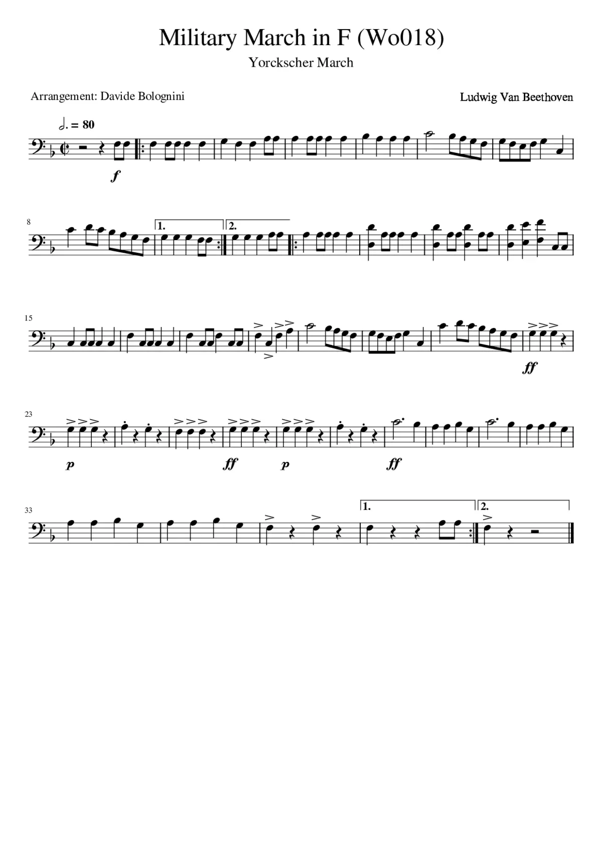 Military March in F (Wo018) - Page 1