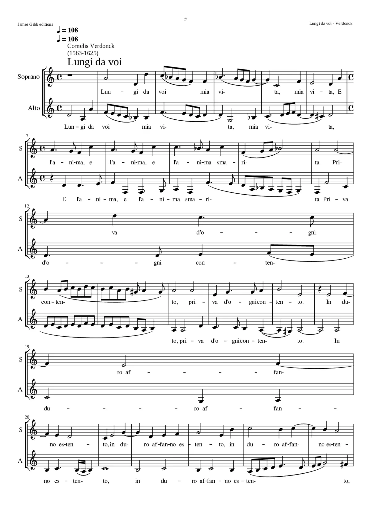 Lungi da voi mia vita - Page 1