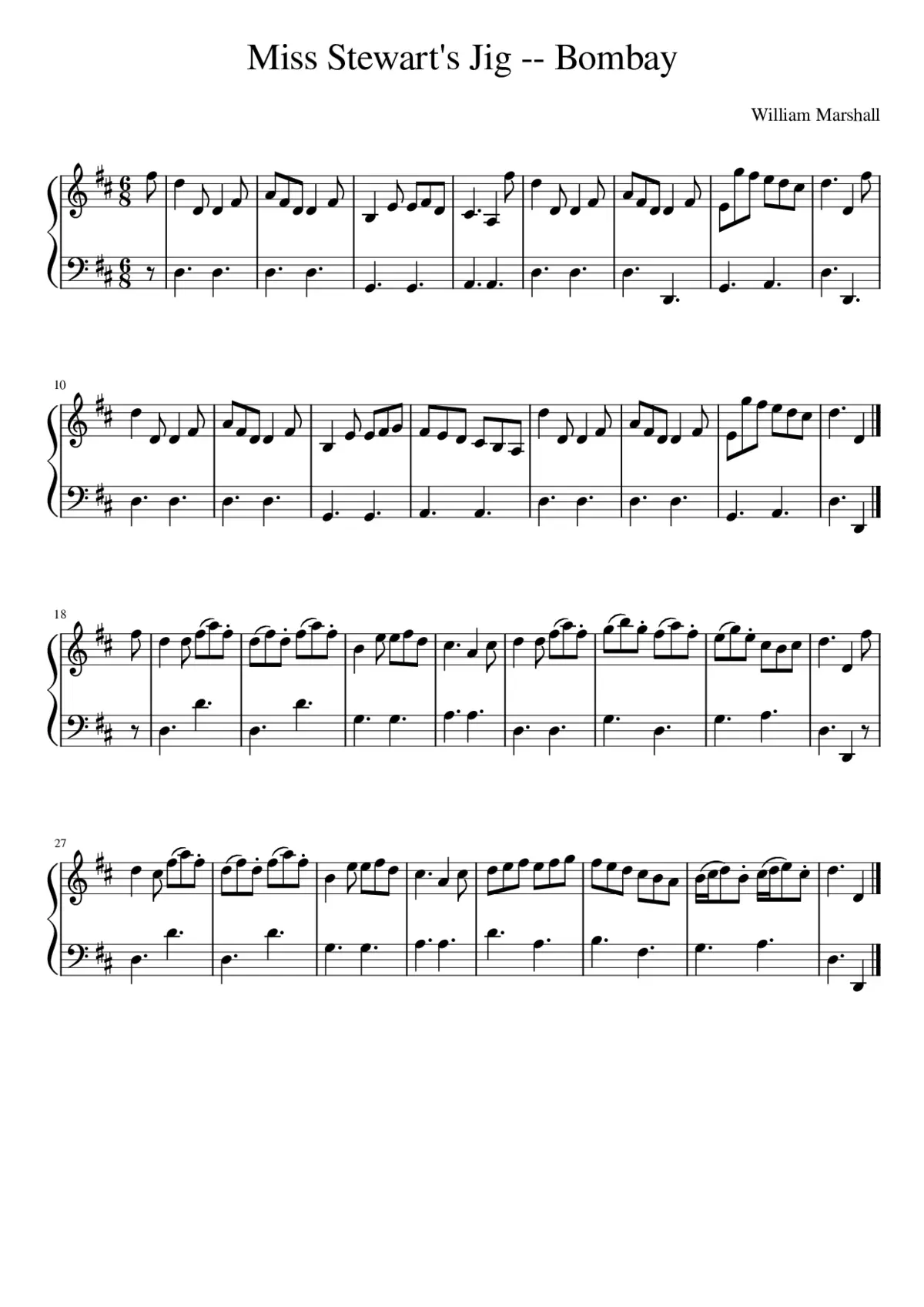 Miss Stewart's Jig -- Bombay - Page 1