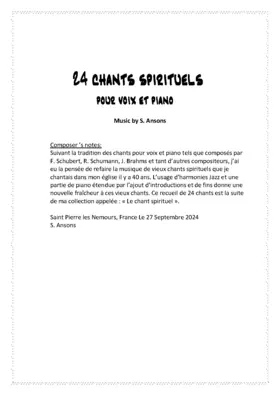 24 Chants spirituels pour voix et piano