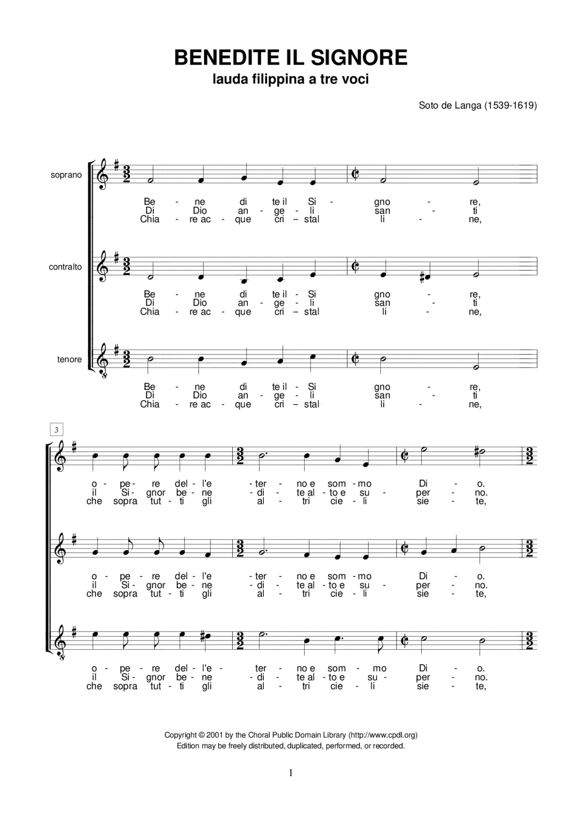 Benedite il Signore - Page 1