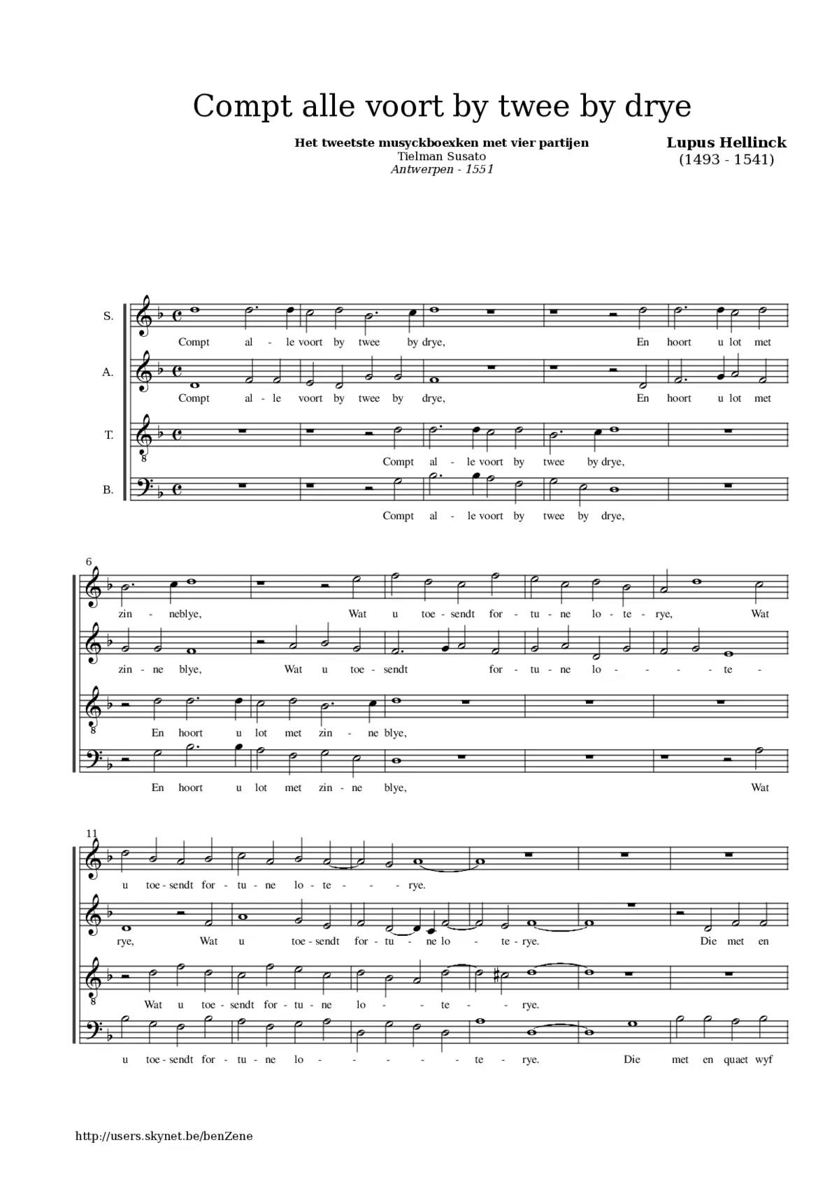 Compt alle voort by twee by drye - Page 1
