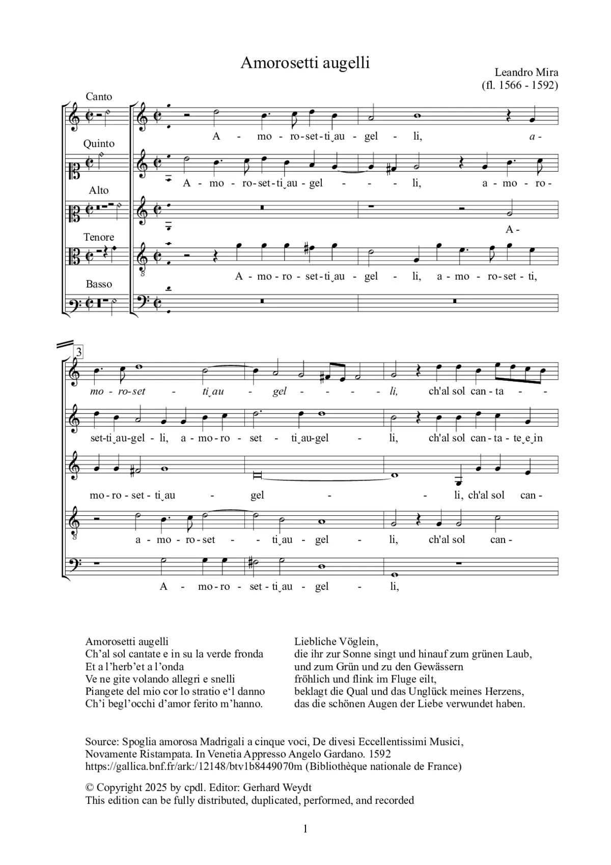 Amorosetti augelli - Page 1