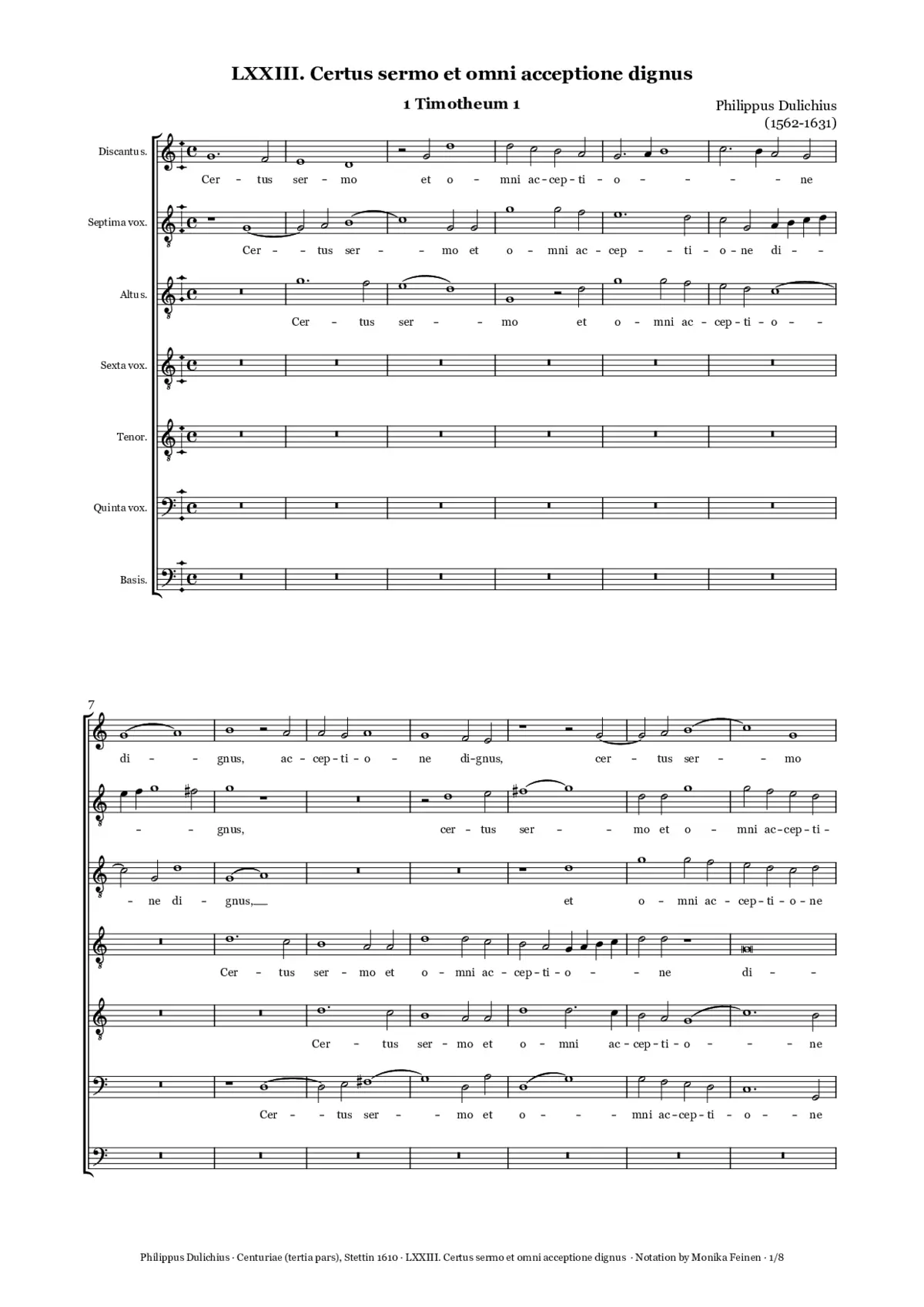 Certus sermo et omni acceptione dignus - Page 1