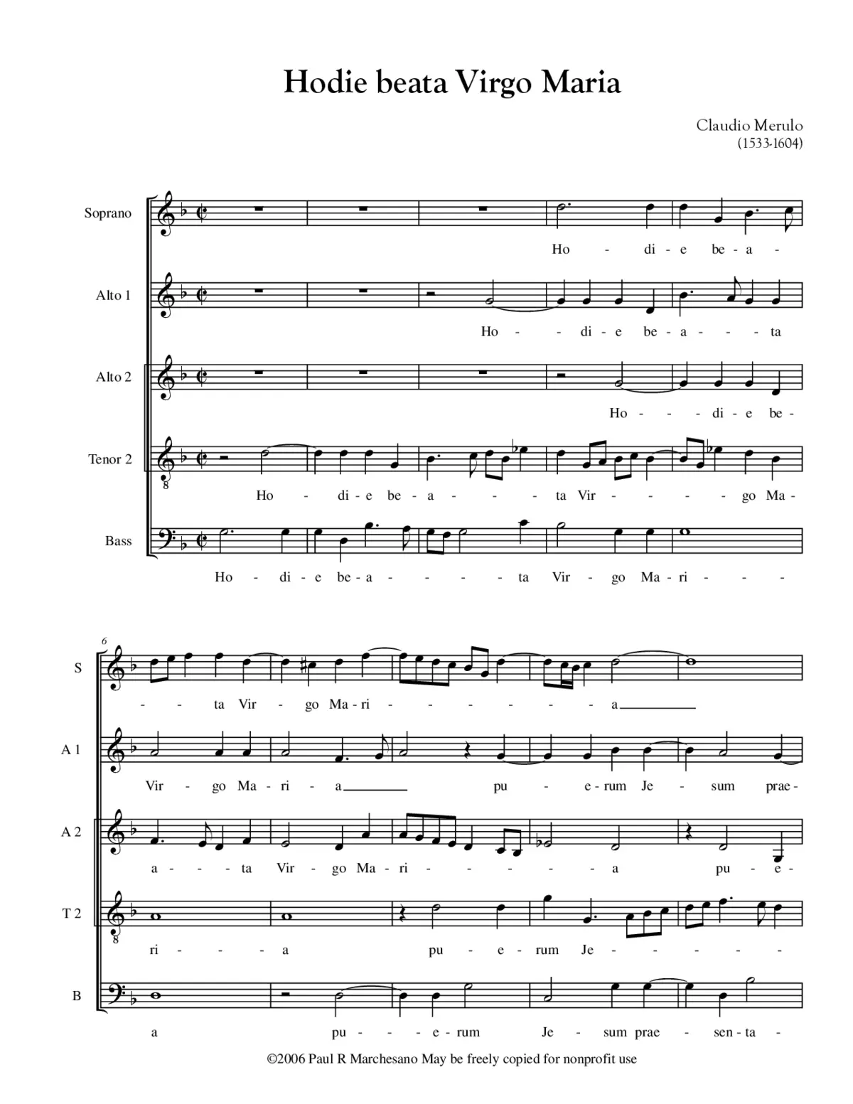 Hodie beata Virgo Maria - Page 1