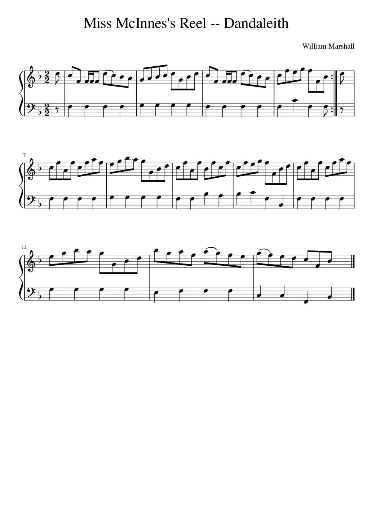 Miss McInnes's Reel -- Dandaleith - Page 1