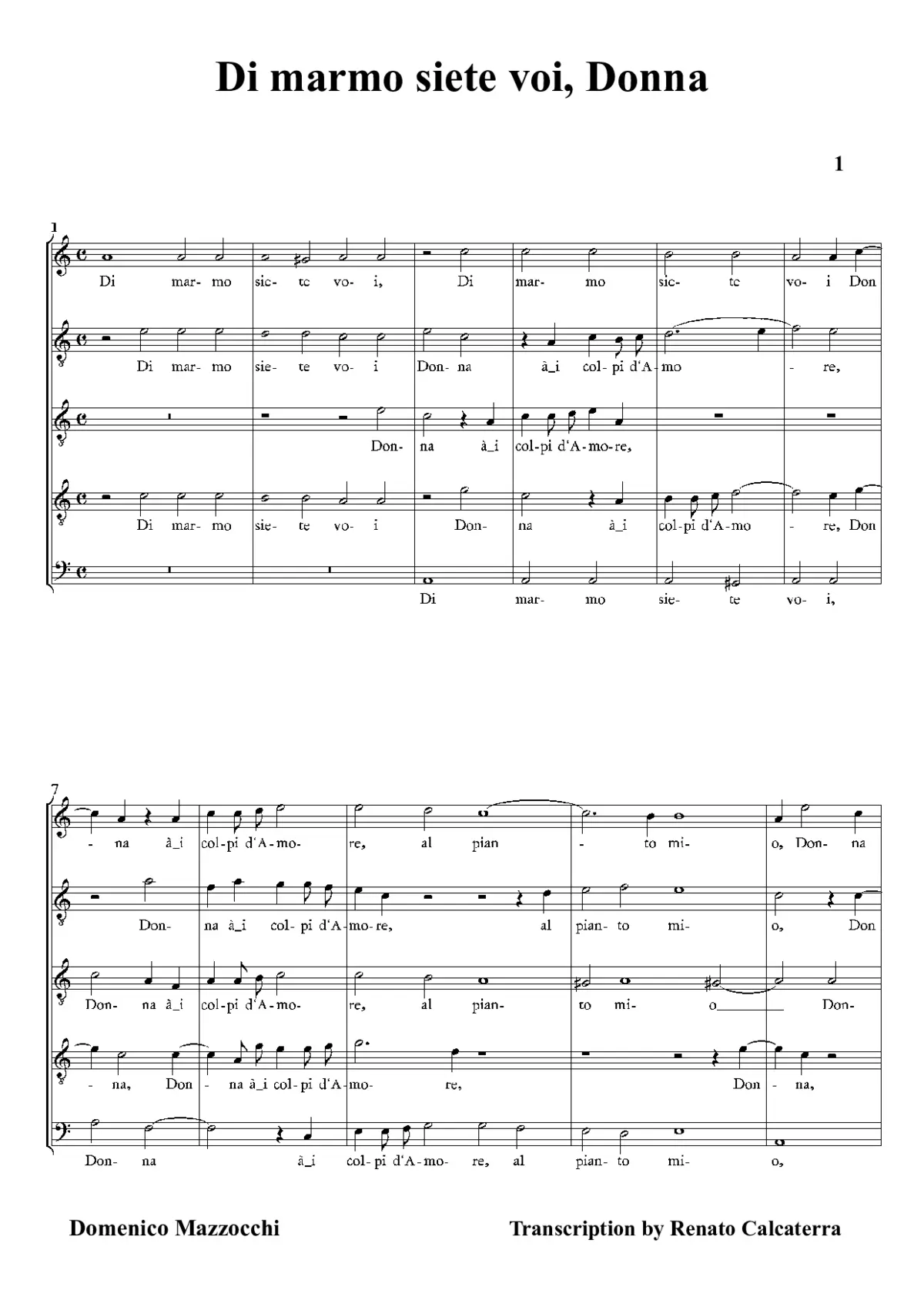 Di marmo siete voi, Donna - Page 1