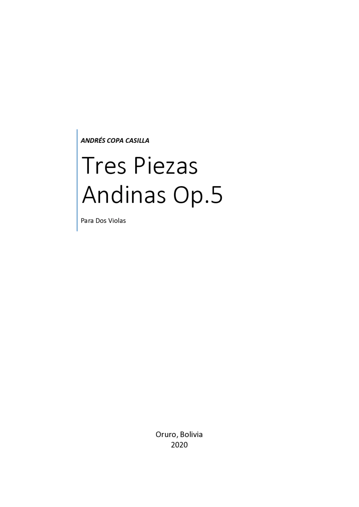 Tres Piezas Andinas - Page 1