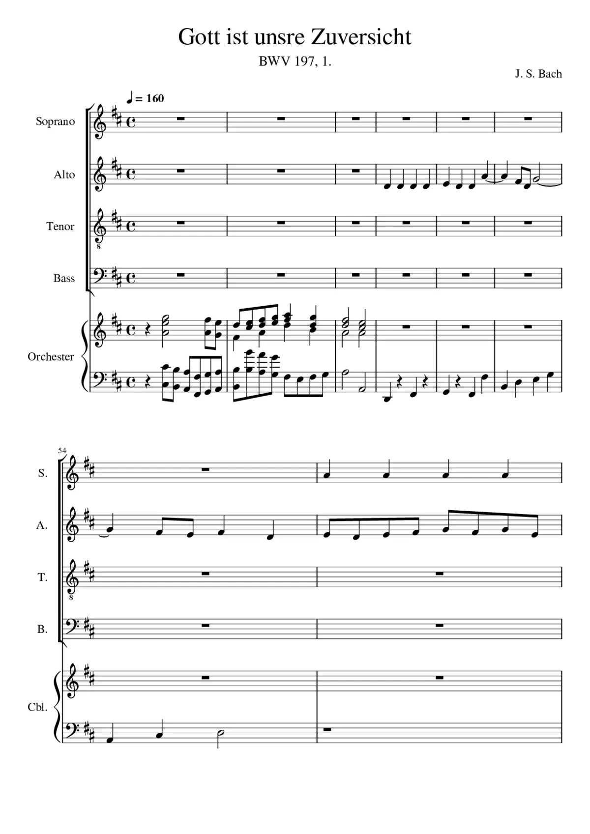 Ehre sei Gott in der Höhe BWV 197a - Page 1