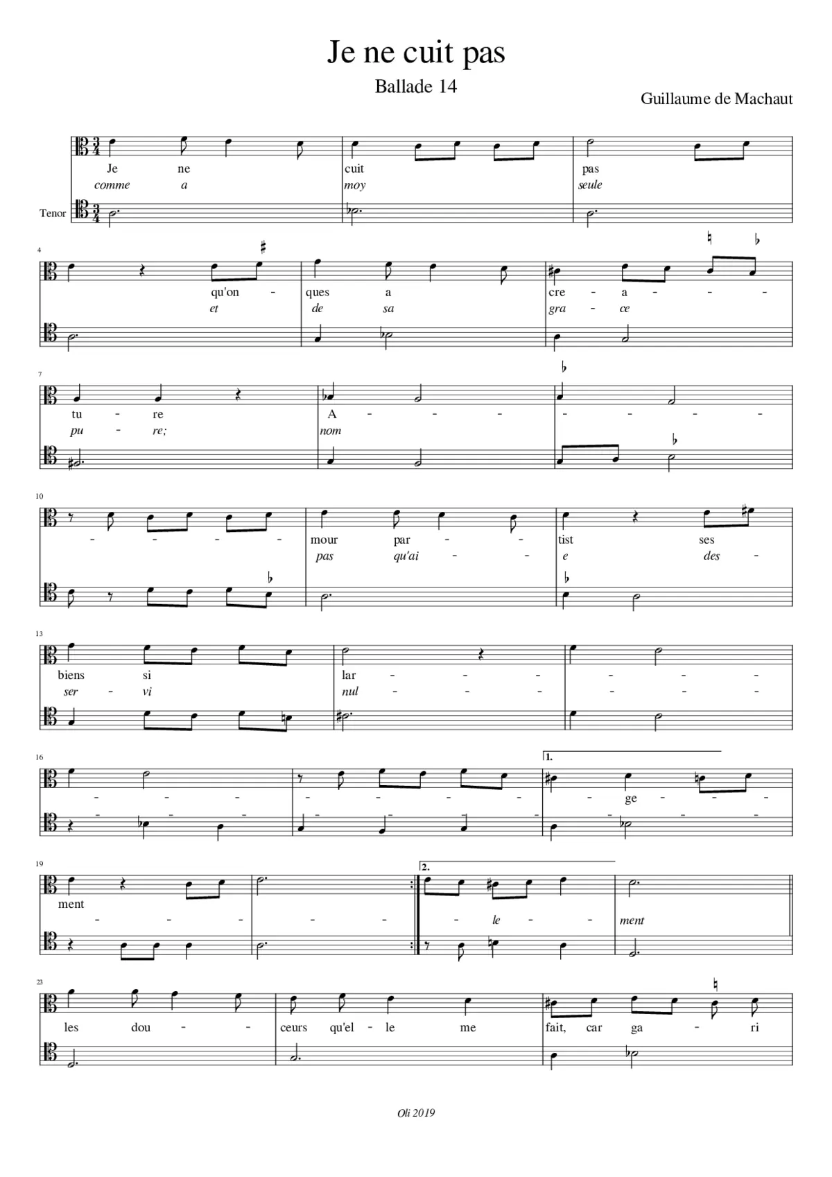 Ballade 14 Je ne cuit pas - Page 1