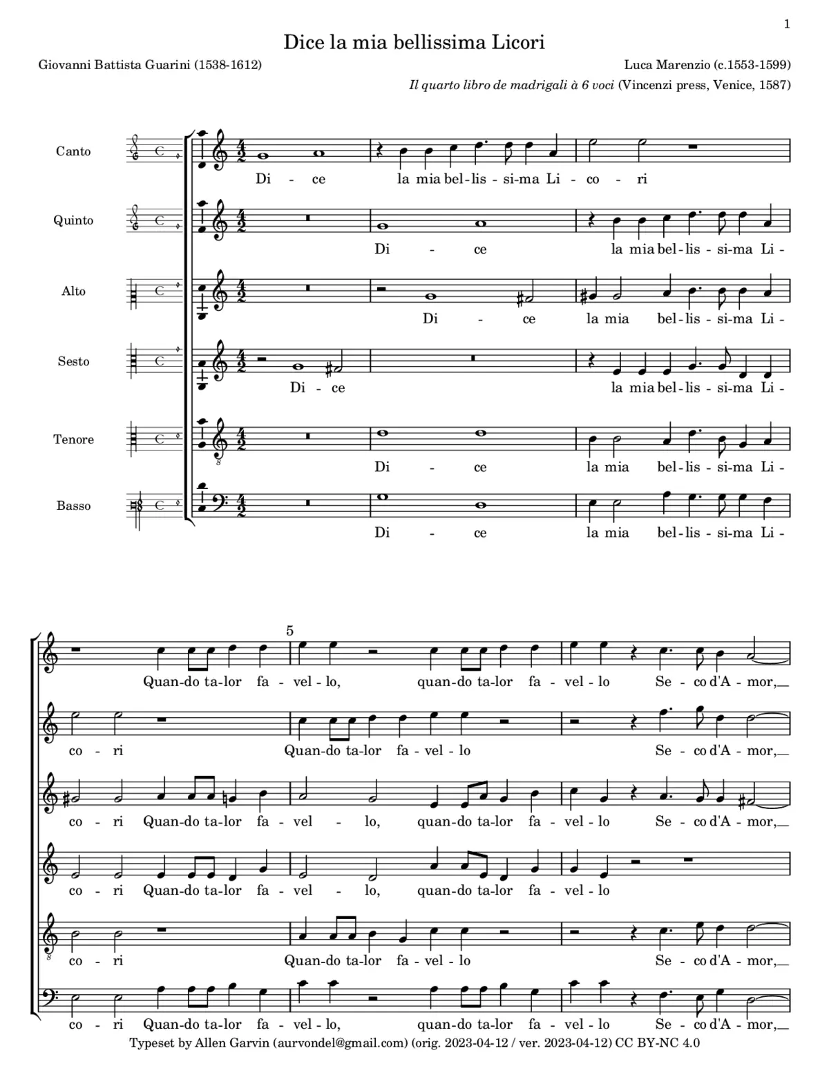 Dice la mia bellissima Licori - Page 1