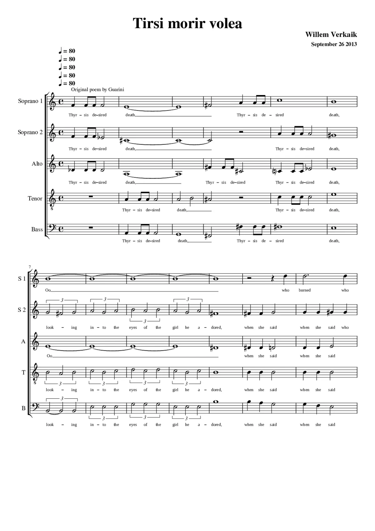 Tirsi morir volea - Page 1