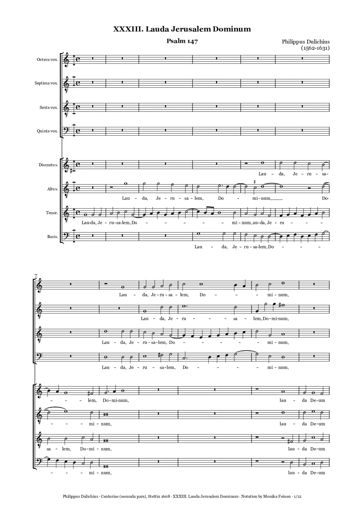 Lauda, Jerusalem, Dominum - Page 1