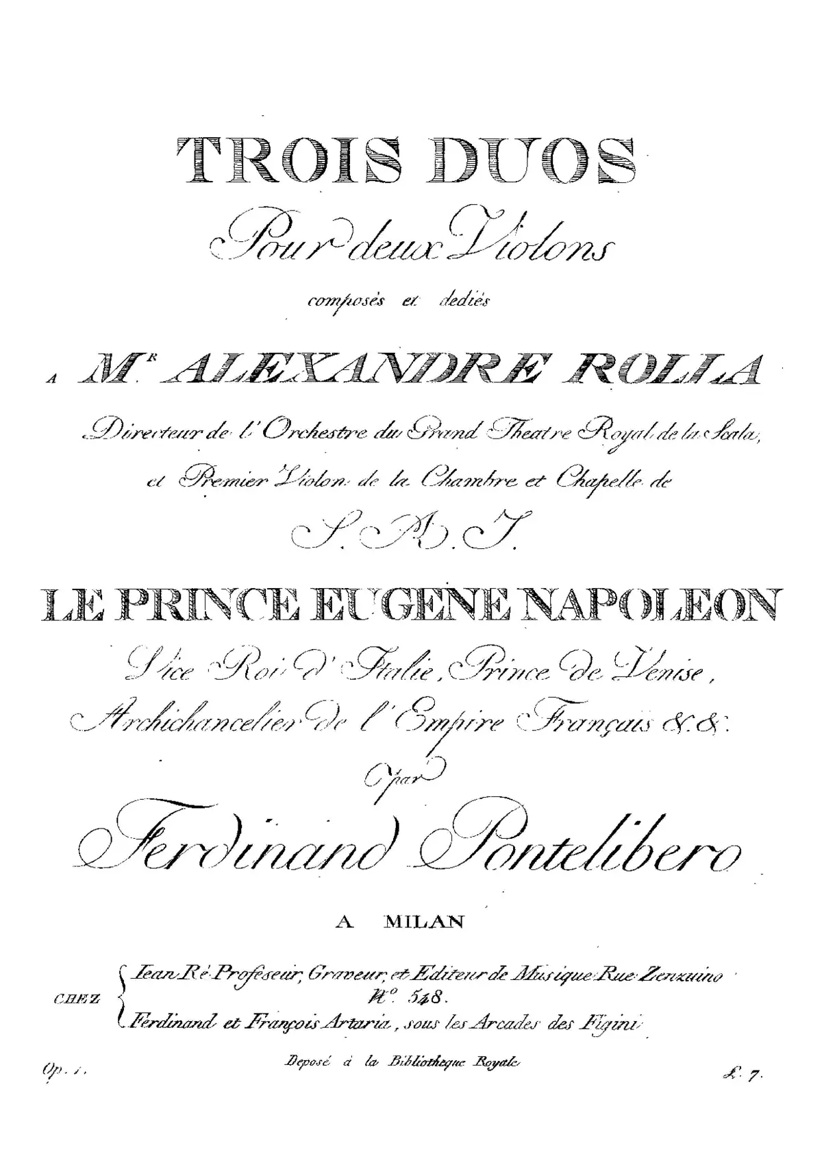 3 Duos for 2 Violins, Op.1 - Page 1