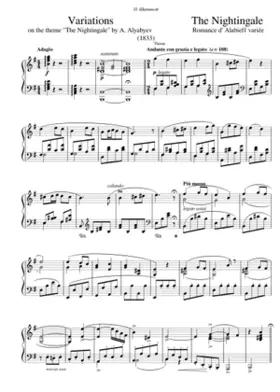Variations on Alyabyev's Romance 'The Nightingale'