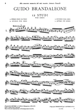 12 Etudes for oboe