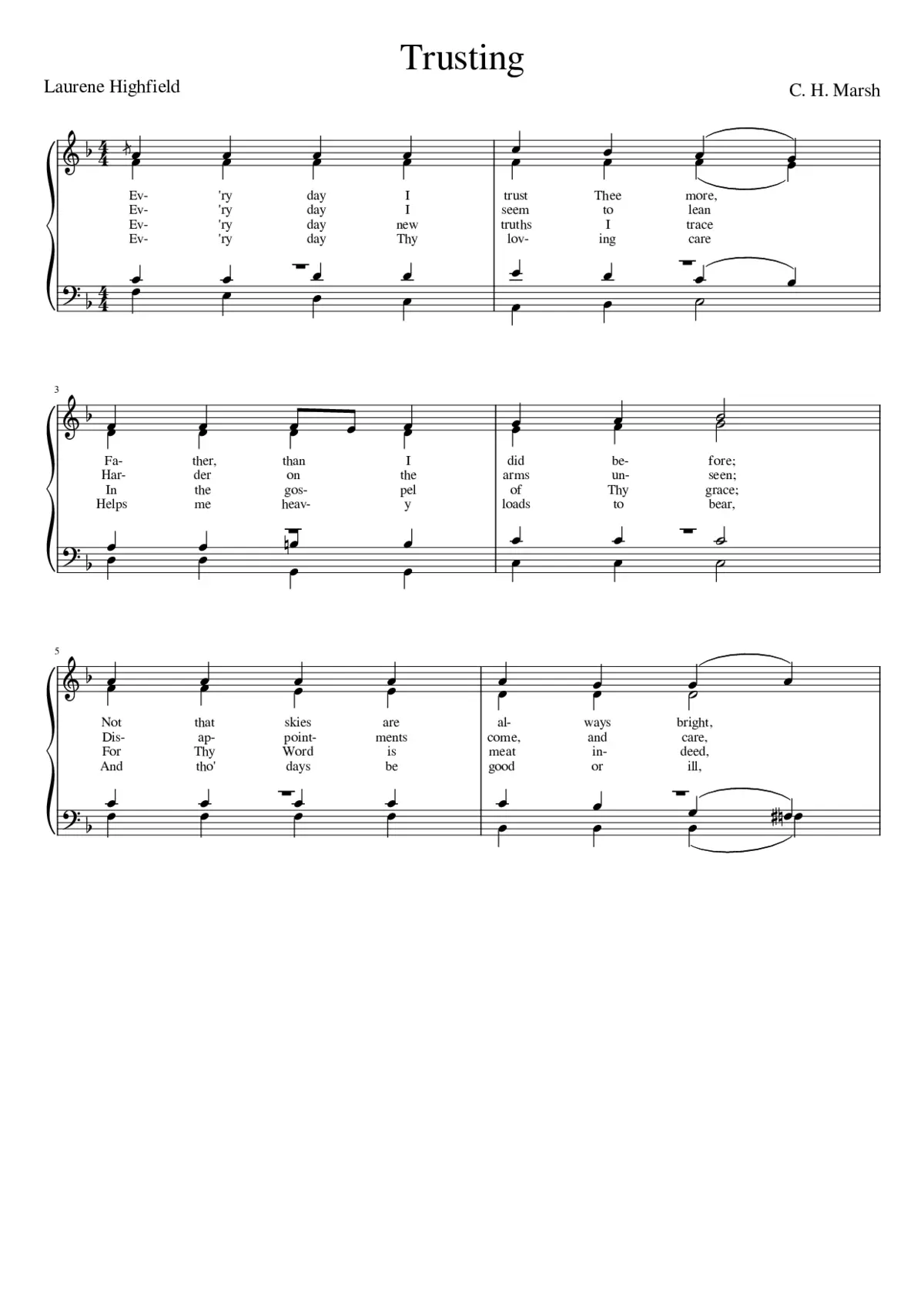 Every day I trust Thee more (Marsh) - Page 1