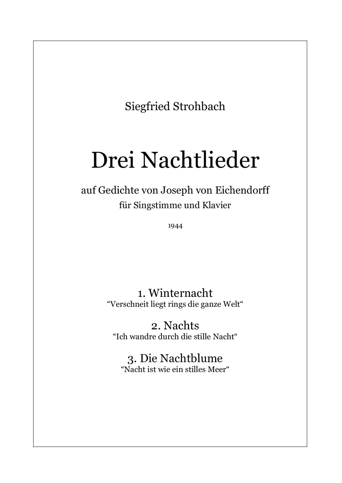 Drei Nachtlieder - Page 1