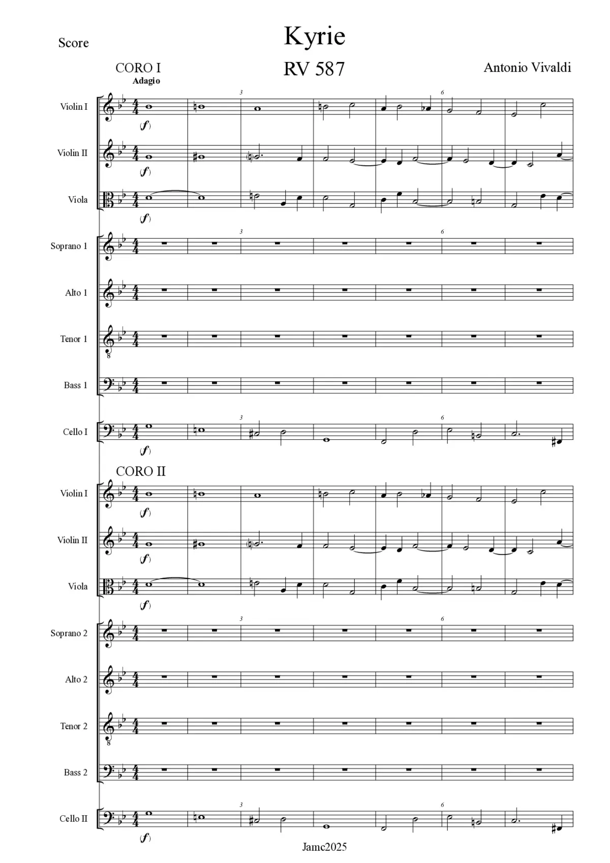 Kyrie, RV 587 - Page 1