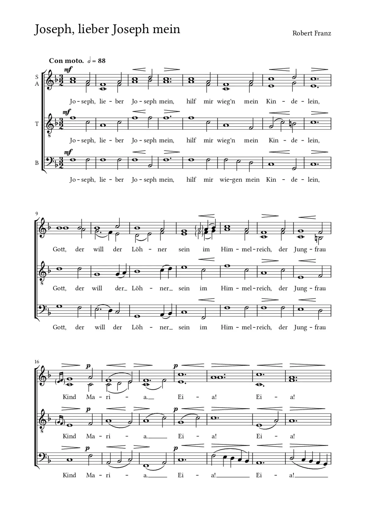 Joseph, lieber Joseph mein - Page 1