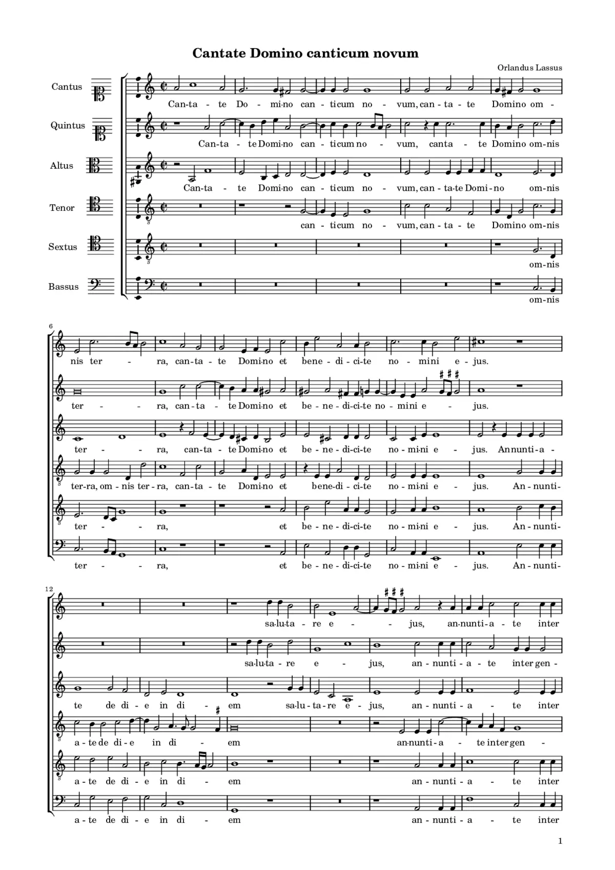 Cantate Domino canticum novum a6 - Page 1